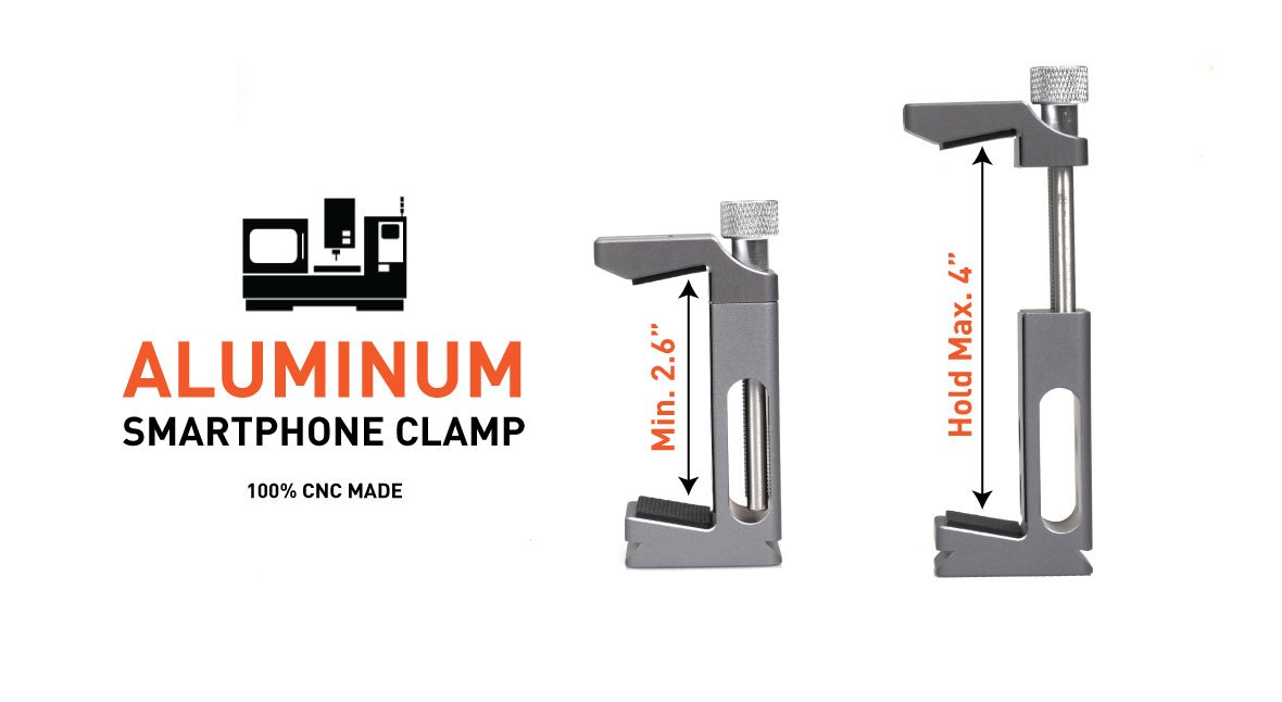 Ztylus Cinema Mount MKIII with Osmo Pocket Clip Kit: Video Stabilizer System for Smartphone and Camera, 3 Cold Shoe Mounts for Accessories, Standard Tripod Thread Mount, Smartphone Rig, Fit Arca Swiss, Solid Aluminum Alloy Grip