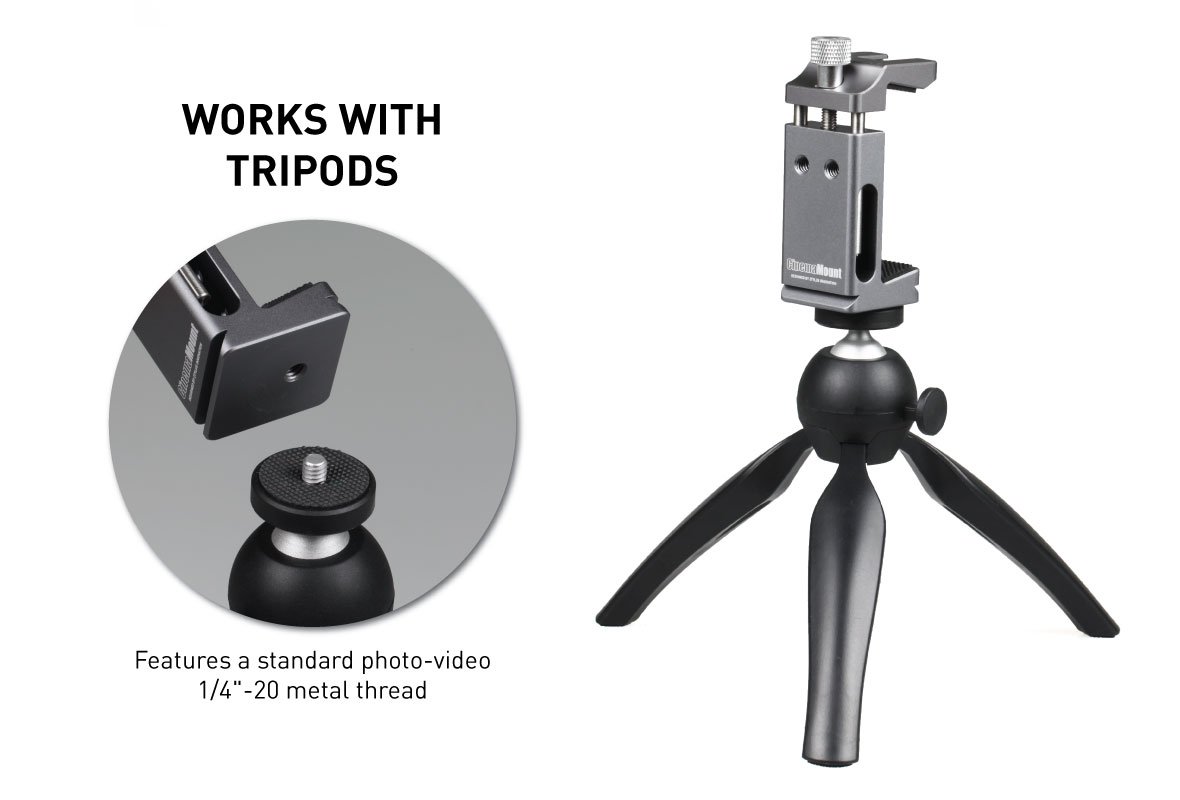 Ztylus Cinema Mount MKIII with Osmo Pocket Clip Kit: Video Stabilizer System for Smartphone and Camera, 3 Cold Shoe Mounts for Accessories, Standard Tripod Thread Mount, Smartphone Rig, Fit Arca Swiss, Solid Aluminum Alloy Grip
