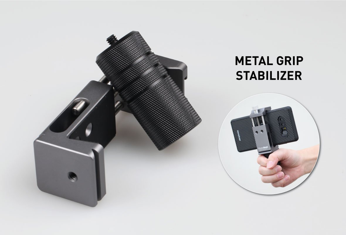 Ztylus Cinema Mount MKIII with Osmo Pocket Clip Kit: Video Stabilizer System for Smartphone and Camera, 3 Cold Shoe Mounts for Accessories, Standard Tripod Thread Mount, Smartphone Rig, Fit Arca Swiss, Solid Aluminum Alloy Grip